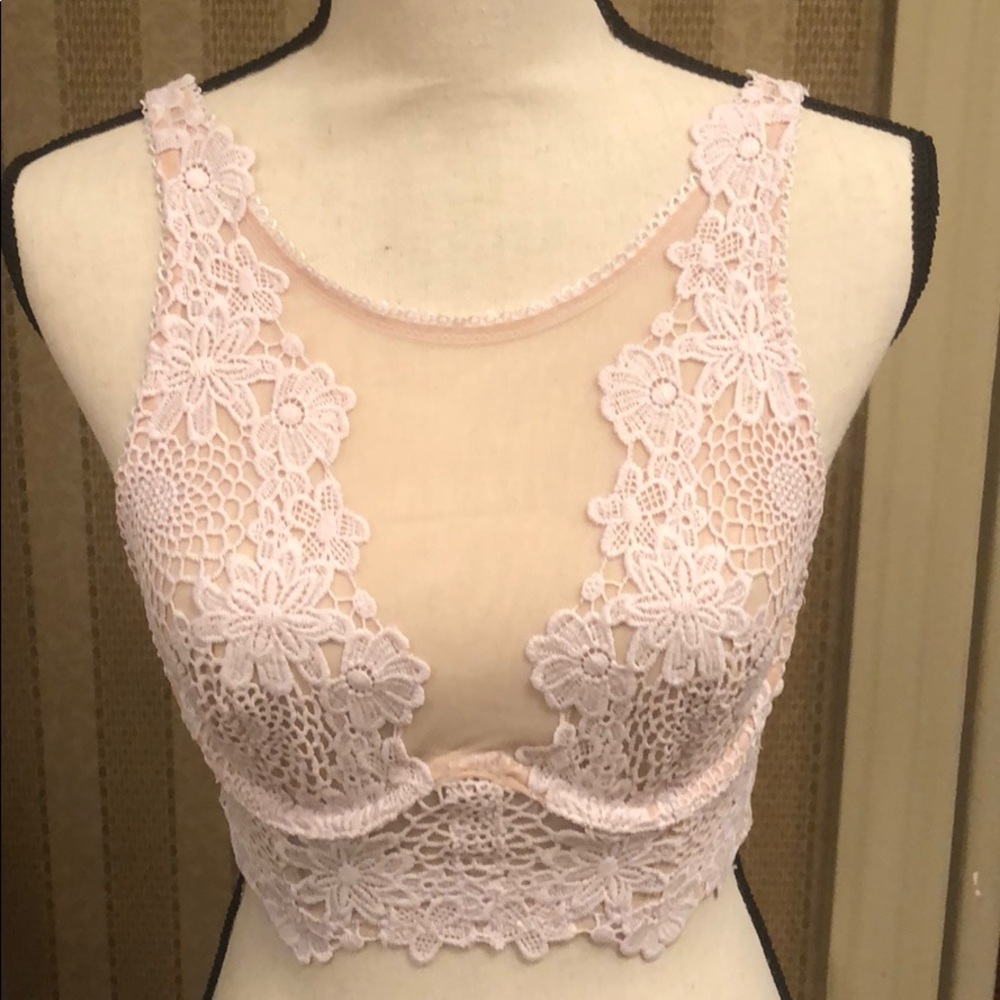 Victoria’s Secret Pink/Nude Lacey/Mesh Bralette